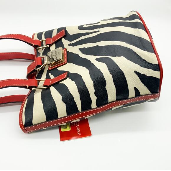 NWT Dooney & Bourke Logo Lock Zebra Print Shoulder Bucket Bag - Picture 4 of 15